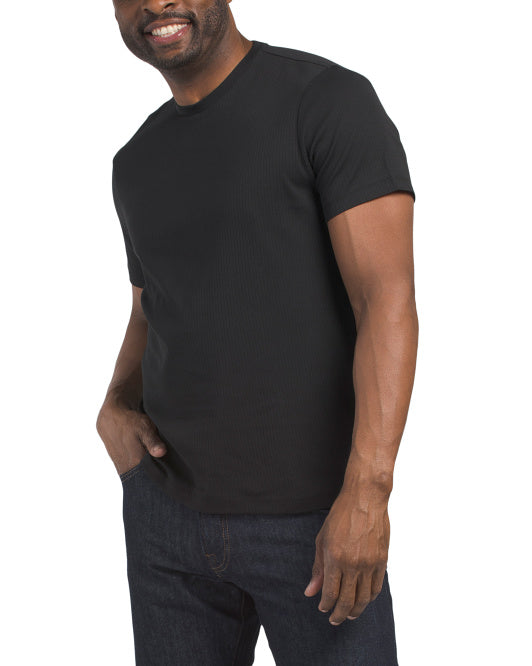 Short Sleeve Stretch Ribbed Tee