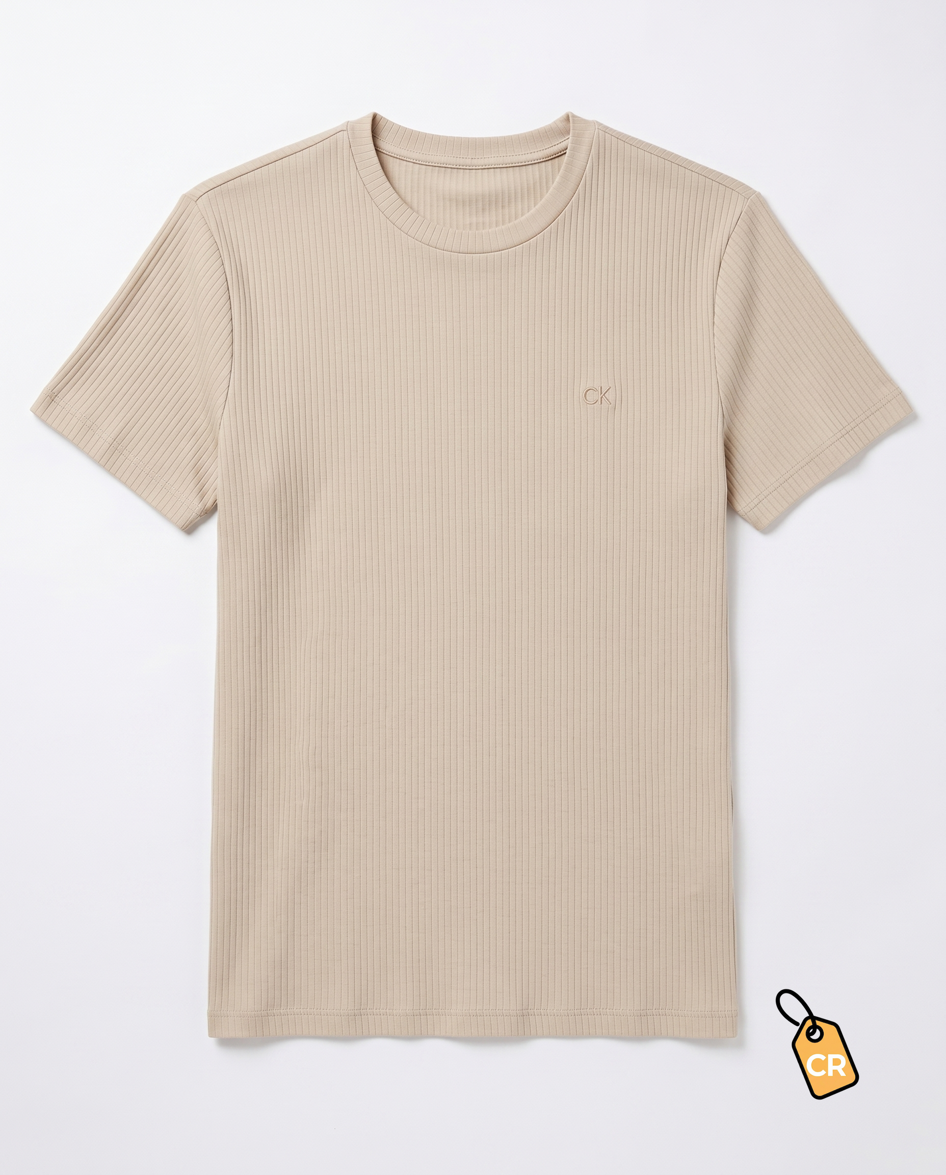 CALVIN KLEIN - Short Sleeve Stretch Ribbed Tee