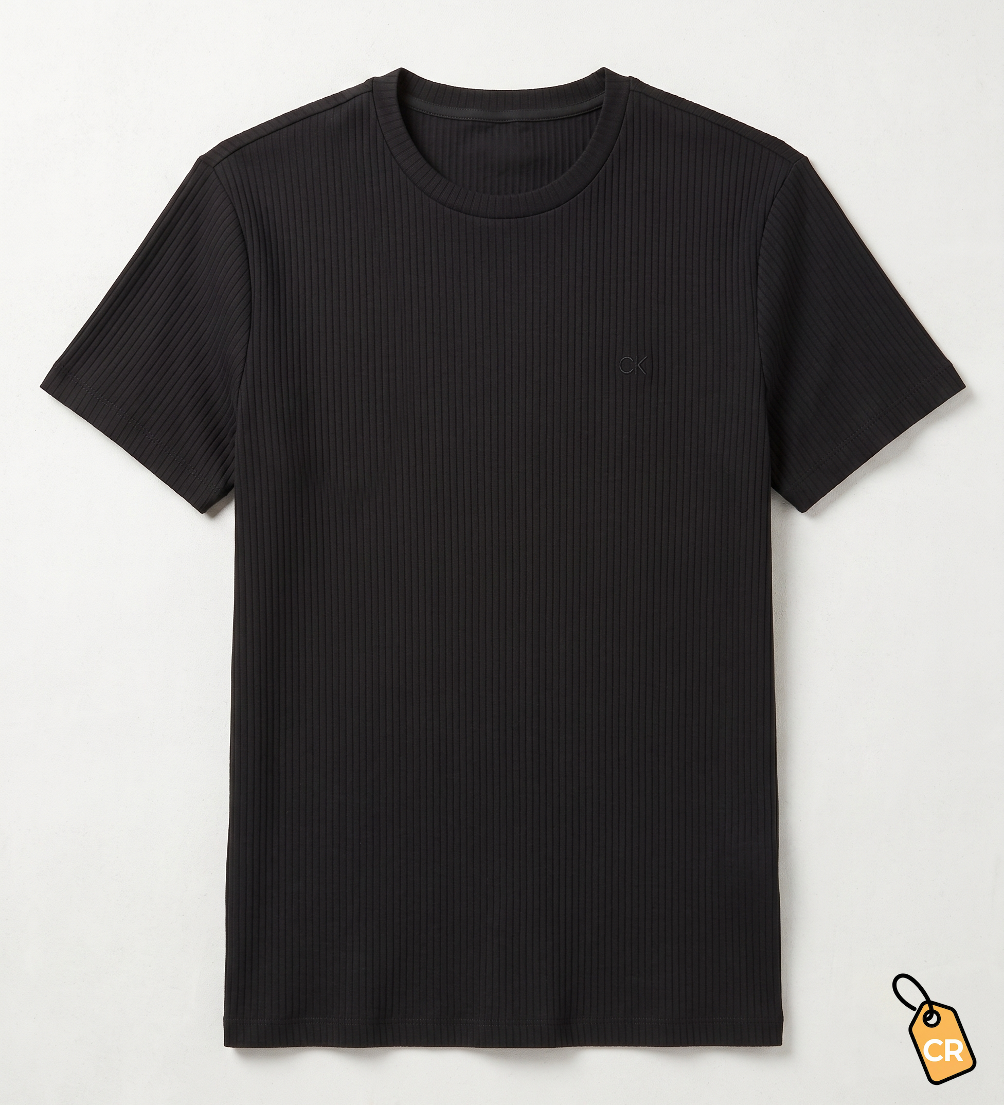 CALVIN KLEIN - Short Sleeve Stretch Ribbed Tee