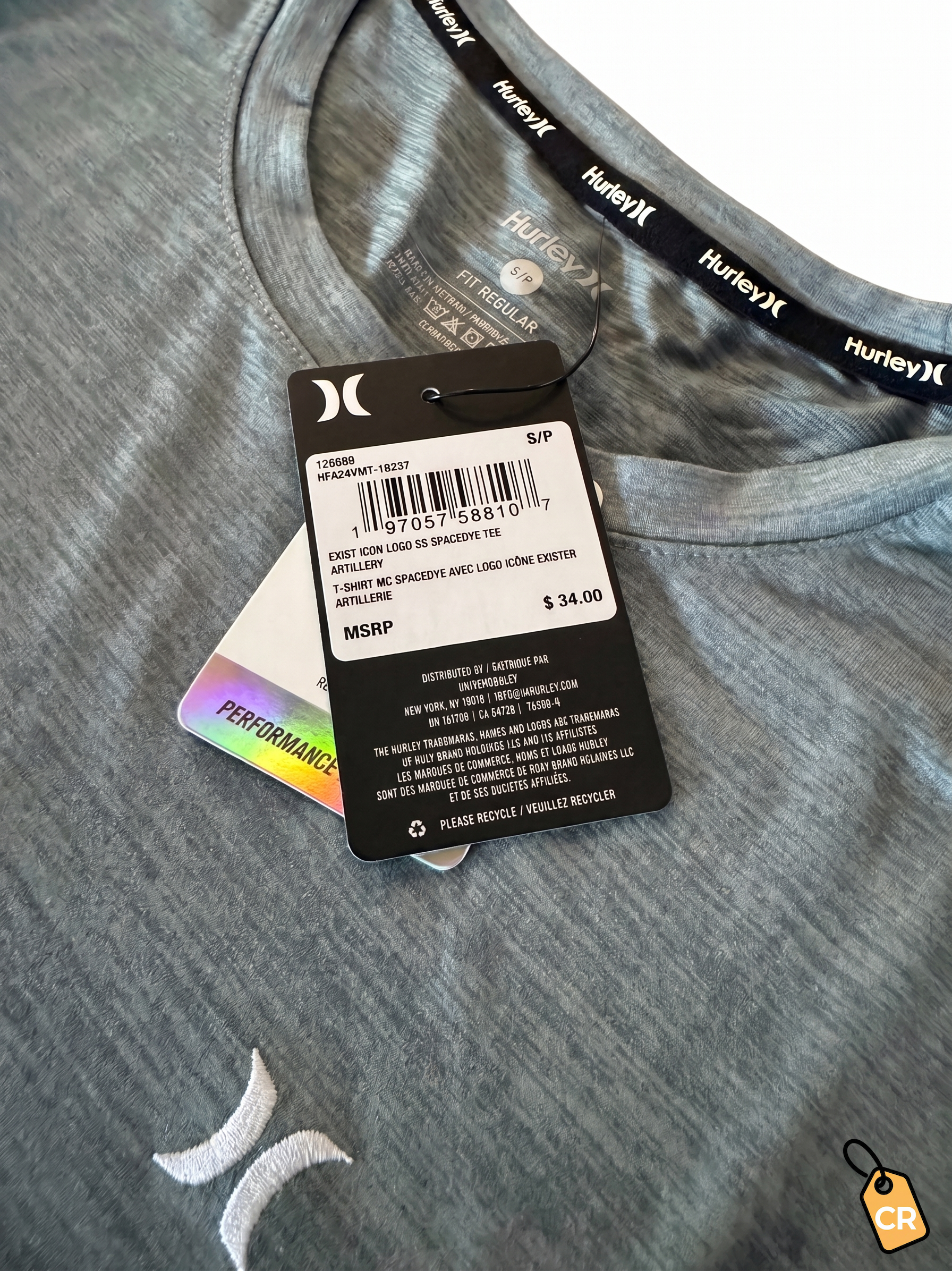HURLEY - Icon Logo Space Dye Tee