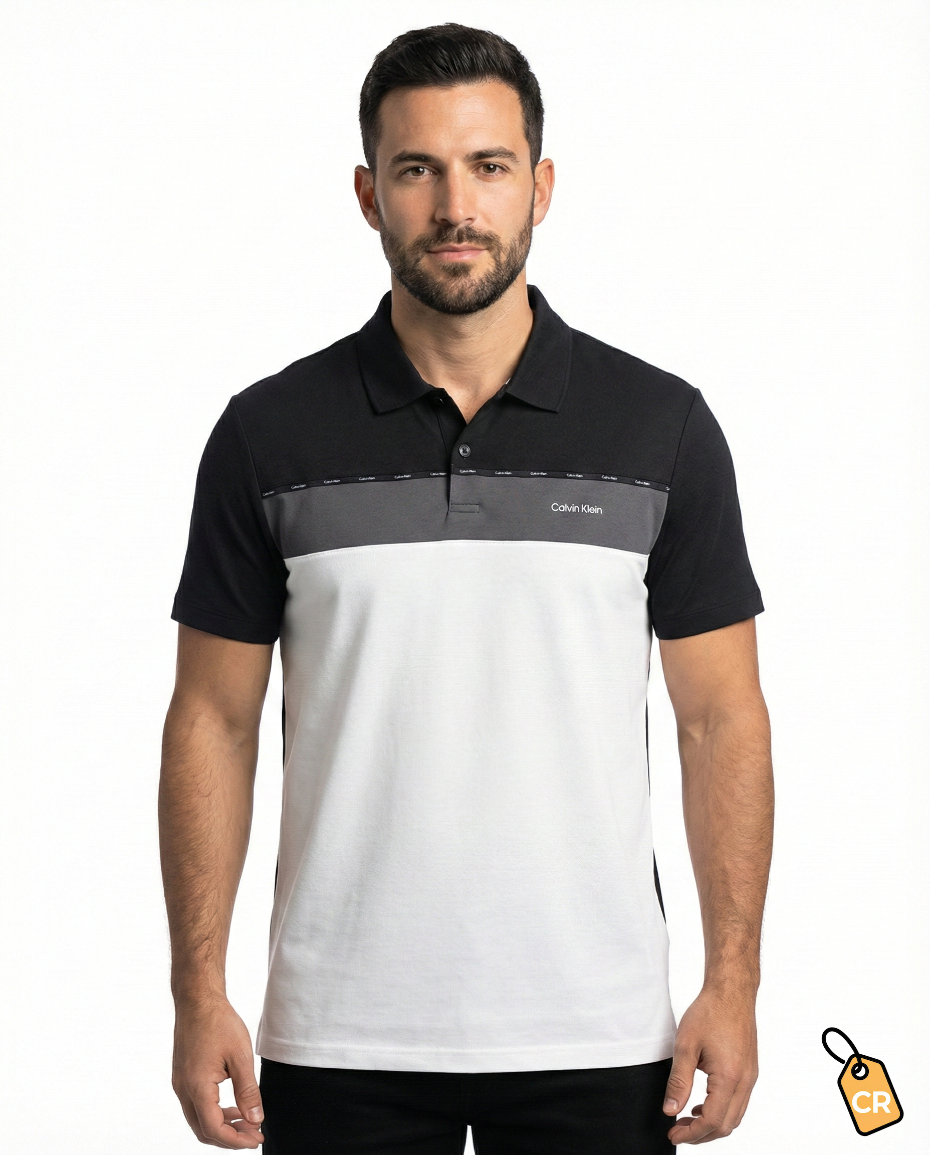 Polo Color-Block Black & White
